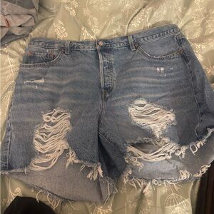 Levi's Ripped Blue Jean Shorts